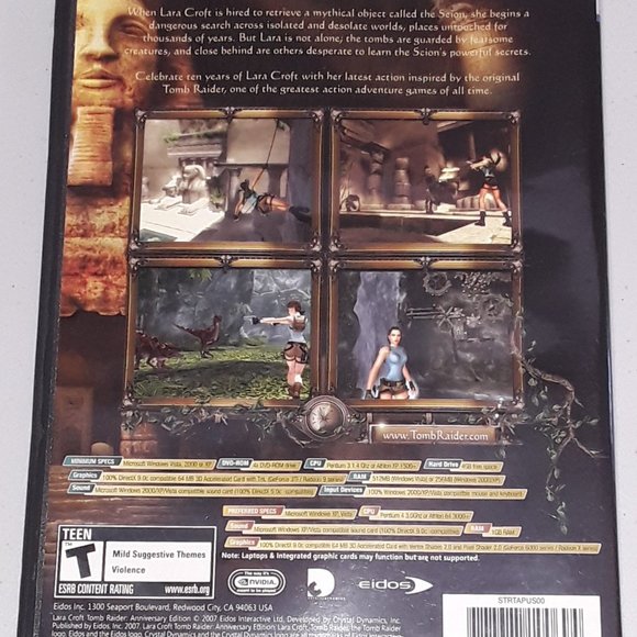 Lara Croft: Tomb Raider Anniversary Jewel Case (PC, 2010) - Picture 3 of 4